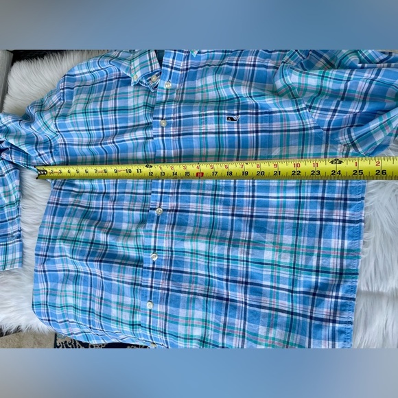 Vineyard Vines Classic Tucker Shirt Button Down Plaid Pink Blue S Cotton - Picture 7 of 8